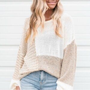 Colorblock Crew Neck Sweater